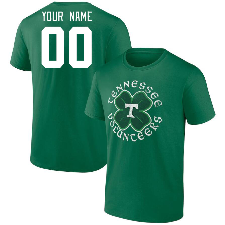 Custom Tennessee Volunteers Name And Number College Tshirt-Green - Click Image to Close